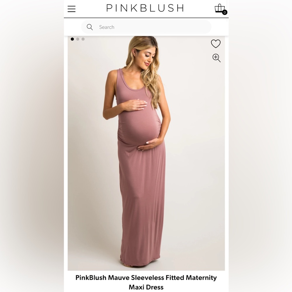 PinkBlush Mauve Maternity Maxi Dress Size Large